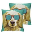 thumbnail image 1 of Nawypu  Cartoon Golden Retriever Dog Pattern Cushion Cover Dog Lovers, Kids,Decoration 2pc 12x12in, 1 of 6