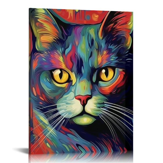 Nawypu Cat Canvas Print American Wirehair Exotic Shorthair Cat Hanging Wall Art Funny Pet Home Decor Poster Print