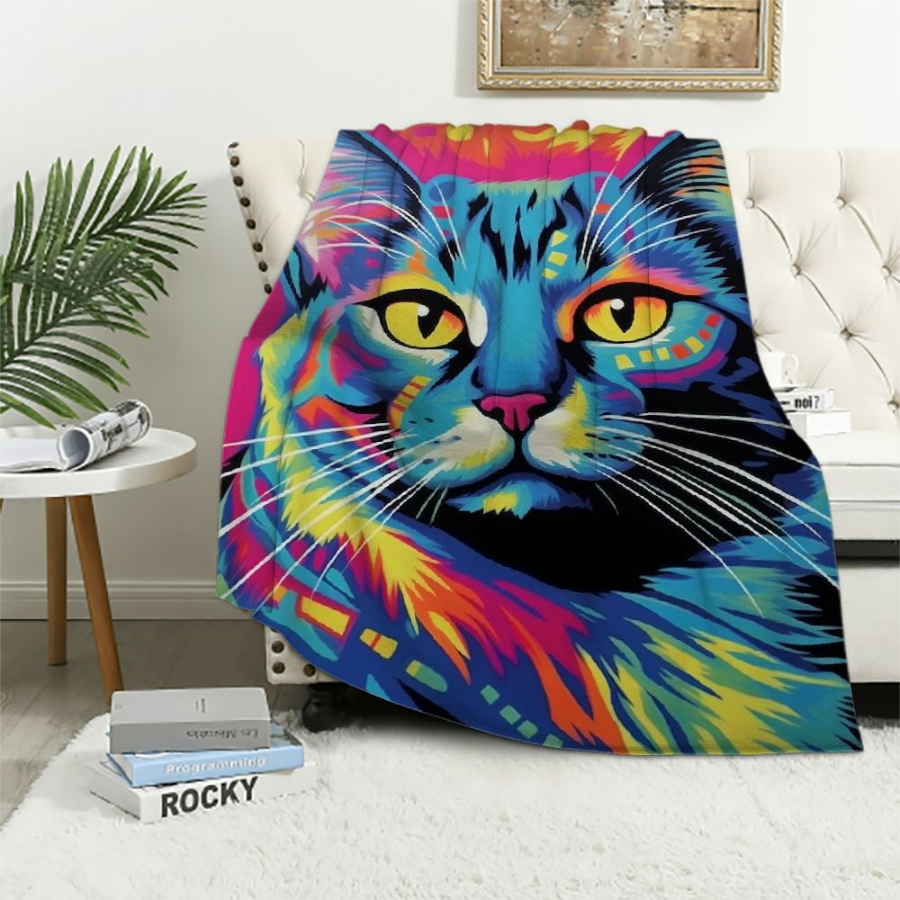 Nawypu Cat Gifts Blanket, Cute Kitten Cat Blanket, Cat Gifts for Cat