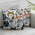 thumbnail image 1 of Nawypu Cat Throw Pillow Covers Home Decor , Decorative Pillowcase Soft Cushion for Bed Sofa Couch, 2 Sets White, 1 of 6