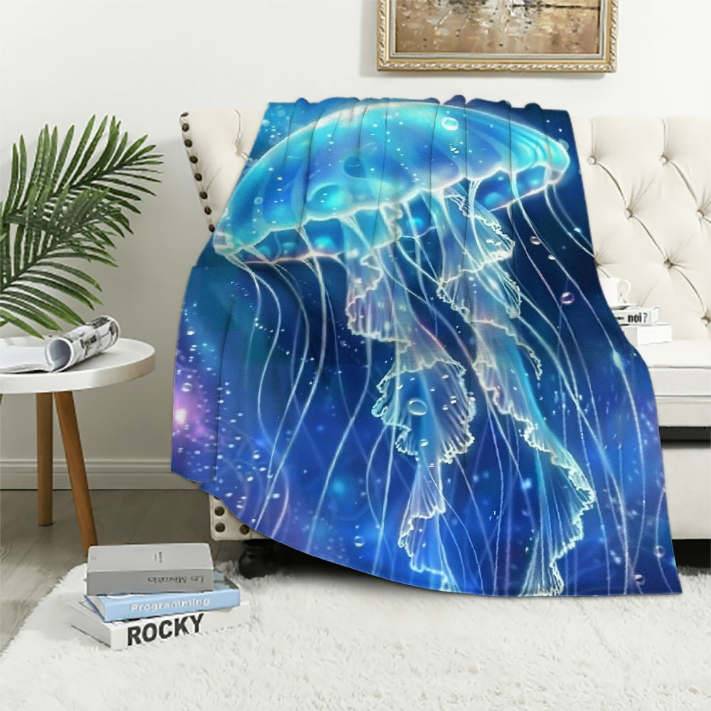 Nawypu Children Jellyfish Blanket Jellyfish Blue Ocean Marine Life