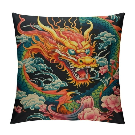 Nawypu Chinese New Year 2024-Year of The Dragon Throw Pillow, Multicolor