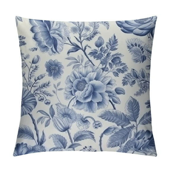 Nawypu Chinoiserie Throw Pillow Covers Blue and White Porcelain Floral Decorative Pillow Cases Cushion Covers for Sofa Couch Car Bedroom Home Decor