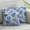 thumbnail image 1 of JEUXUS Chinoiserie Throw Pillow Covers Set of 2 Blue and White Porcelain Floral Decorative Pillow Cases Cushion Covers for Sofa Couch Car Bedroom Home Decor, 1 of 6
