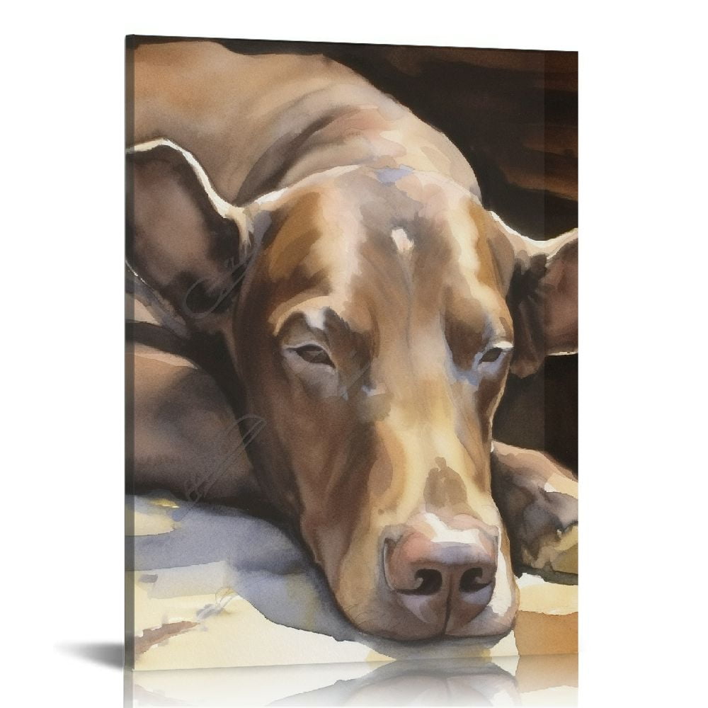 Nawypu Chocolate Labrador Retriever Art Print Chocolate Lab Gifts From Original Painting by Ron Krajewski Artwork in 16x20 inch Walmart
