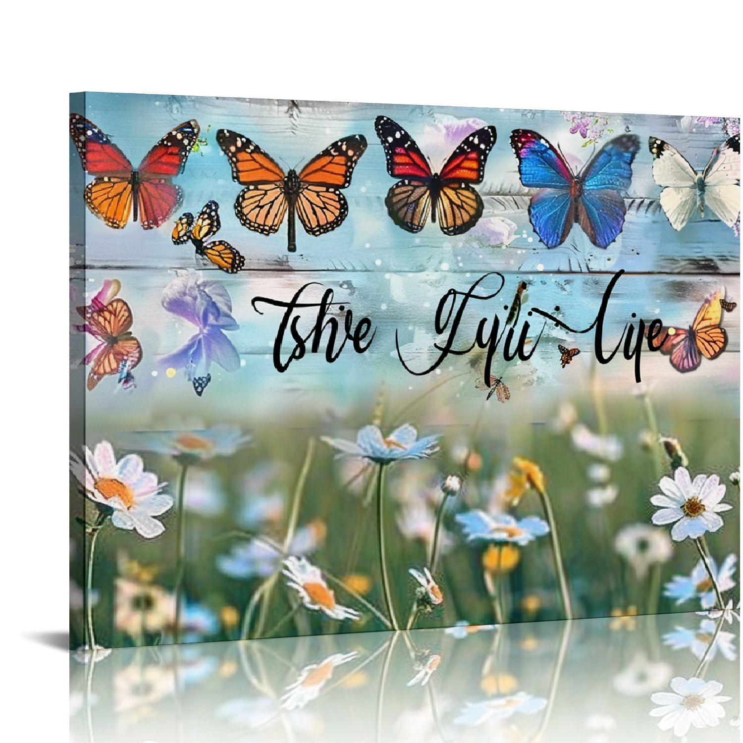 Nawypu Christian Butterflies Canvas Wall Art God Says You Are Butterfly ...