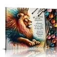 thumbnail image 1 of Nawypu Christian Lion Wall Art Scripture Bible Verse Wall Decor Men Honorable Confident With Crown Gift Lion Prints Animal Religious Canvas Print for Bedroom Living Room Stretched Framed Artwork, 1 of 6