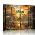 thumbnail image 1 of Nawypu  Christian Three Crosses Painting Canvas Print Wall Art Home Decor Bedroom Living Room Office Farmhouse, 1 of 5