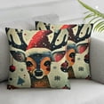 thumbnail image 1 of Nawypu Christmas Deer Picture Throw Pillow Covers Set, Square Throw Pillow for Couch, Bed, Sofa, Bench, Chair,Suitable for All Season Pillow Case for Livingroom Bedroom,2 Pcs White, 1 of 6