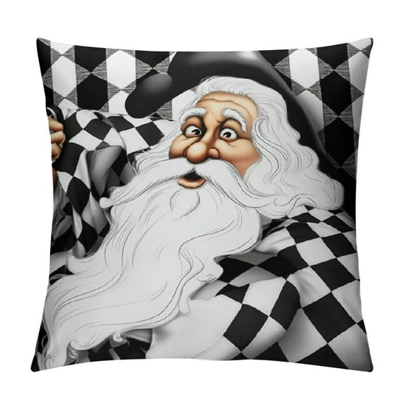 Nawypu Christmas Pillow Covers Buffalo Plaid Pillow Case Christmas Pillow Case Holiday Throw Pillow Cover for Xmas Winter Sofa Couch Bedroom Decorations Black, White