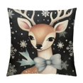thumbnail image 1 of Nawypu  Christmas Snowman Reindeer Gloves Eucalyptus Throw Pillow Covers, Winter Holiday Stripes Cushion Case Decoration for Sofa Couch, 1 of 5