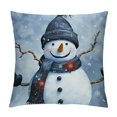 thumbnail image 1 of Nawypu  Christmas Snowman Winter Throw Pillow Covers Snowman Home Decorative Pillow Covers Square Pillow Case for Living Room Bed Sofa and Car Cushion Cover, 1 of 5