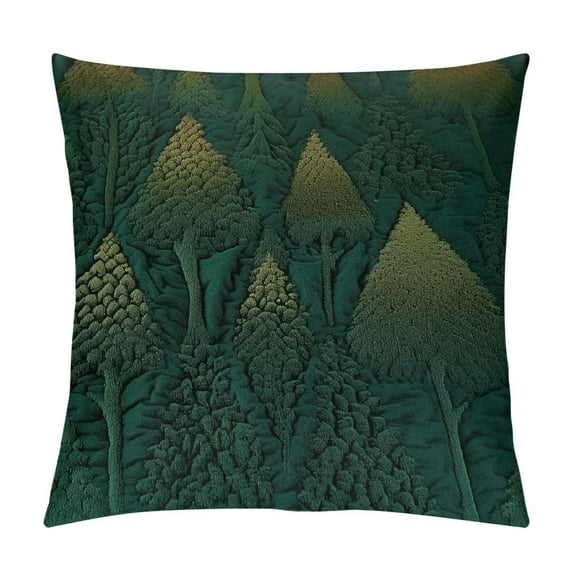 Nawypu Christmas Throw Pillow Covers Dark Green Christmas Tree Pillow case Plush Faux Fur Soft Pillowcases Christmas Dec Square Holiday Cushion Case