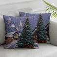 thumbnail image 1 of Nawypu Christmas Town Street Pillow Covers Night Scene Pillowcase Set of 2 Throw Pillow Covers Decorative Square Pillow Cases for Home Couch Sofa Bed Pillow Protector, 1 of 6