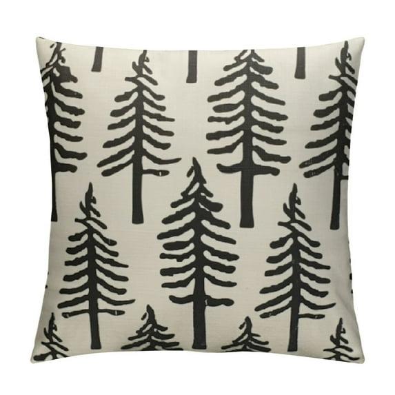 Nawypu Christmas Tree Pillow Covers Black Xmas Rustic Style Winter Print Decorative Outdoor Pillowcases Farmhouse Vintage Holiday Decorations Throw Cushion Case Decor for Couch Sofa Bed