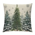 thumbnail image 1 of Nawypu  Christmas Trees Snowflake Throw Pillow Cover, Winter Holiday Cushion Case Decoration for Sofa Couch, 1 of 5