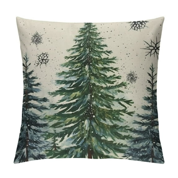 Nawypu Christmas Trees Snowflake Throw Pillow Covers Winter Holiday Cushion Case Decoration for Sofa Couch
