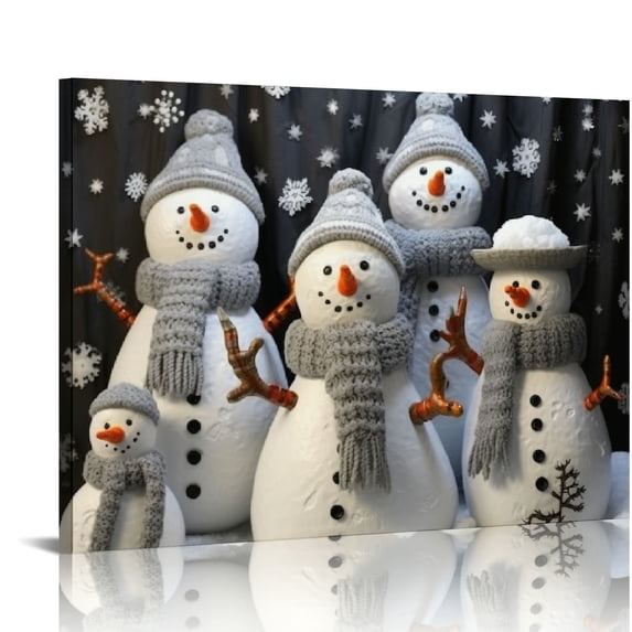 Nawypu - Christmas Wall Art Four Snowman Wall Art Painting Pictures Print On Canvas Art The Picture for Home Modern Decoration