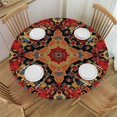 thumbnail image 1 of Nawypu Circular and Splashproof Tablecloth Retro Geometric Art Decoration for Festival Holiday Celebrate Party Decoration Tablecloth African Decoration Tables Red White, 1 of 7
