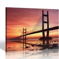 thumbnail image 1 of Nawypu -  City Canvas Wall Art Beautiful Bridge at Sunset Picture Painting on Canvas Print for Home Wall Decoration Framed Ready to Hang (20x 16 H), 1 of 4
