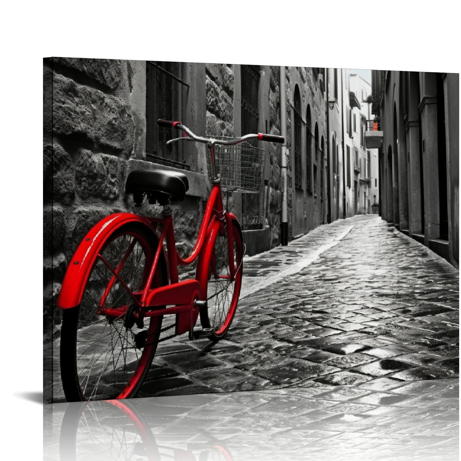 Nawypu Cityscape Arts Bicycle Artwork Pictures: Red Bike Graphic Art ...