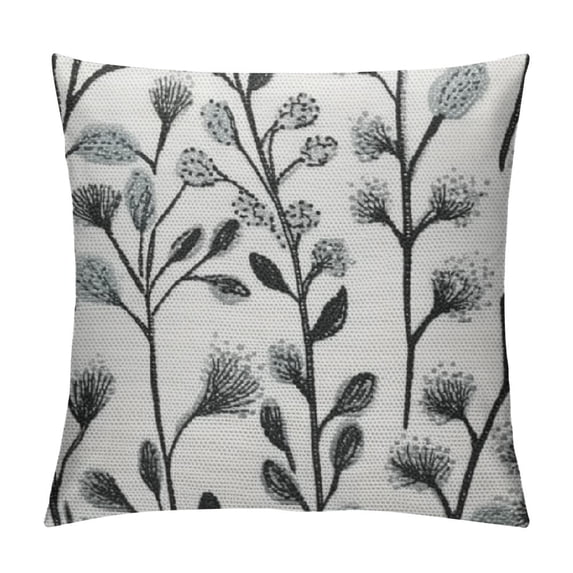 WERPE Classical Jacquard Farmhouse Oblong Rectangle Chenille Teal Leaf Decorative Throw Pillow Case,