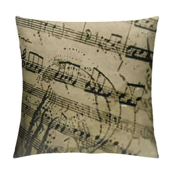 WERPE Classical Music Note Piano Throw Pillow Covers Retro Cushion Soft Square Case Home Decorative for Couch Sofa Bed (No Insert)