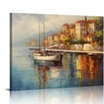 thumbnail image 1 of Nawypu  Coastal Abstract Wall Picture Art - Sailboats Seaside Canvas Artwork Ocean Scene Mediterranean Painting Rustic Nautical Tuscany Print for Office Kitchen, 1 of 4