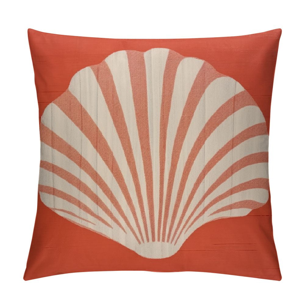 Nawypu Coastal Beach Throw Pillow Covers Seaturtle Starfish Shell Sand