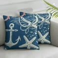 thumbnail image 1 of Nawypu Coastal Pillow Covers, Blue Ocean Themed Beach Fish Seashell Throw Pillow Covers Nautical Coral Starfish Cushion Case Summer Home Decor for Couch Sofa Outdoor,Set of 2, 1 of 6