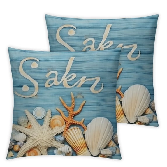 Nawypu Coastal Throw Pillows,Coastal Pillow Covers,Nautical Beach Decorative Throw Pillow Cover,Nautical Pillows,Nautical Beach House Bed Room Decor 2pc