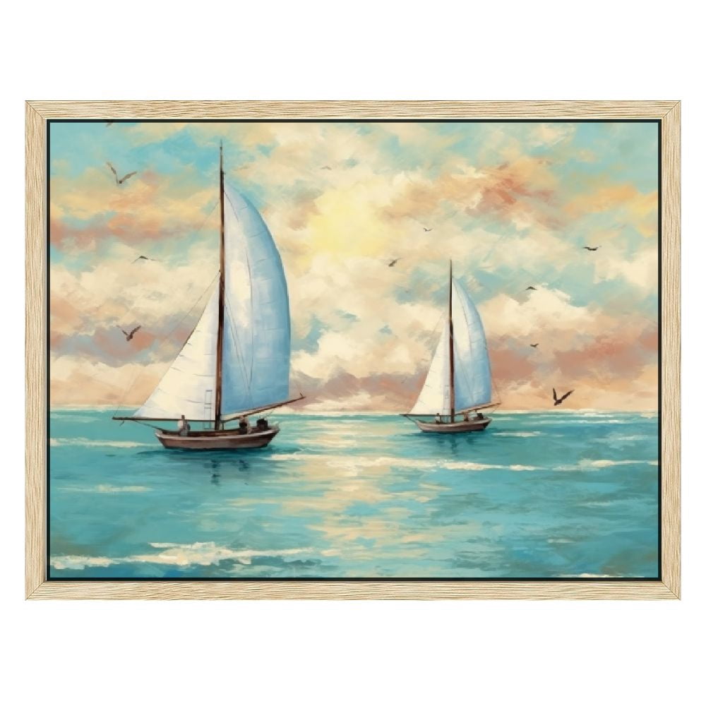 Nawypu Coastal Wall Art Sailing Boat Prints Ocean Pictures for Bathroom ...