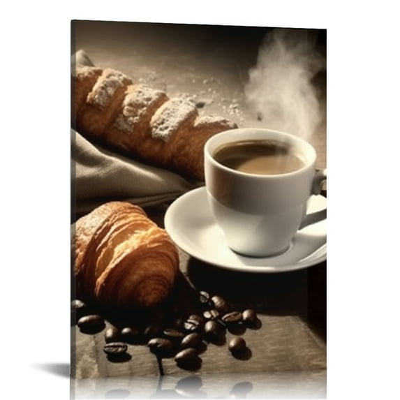 Nawypu Coffee Bean Kitchen Canvas Wall Art Coffee Cup Canvas Prints Wall Decor Dining Room Canvas Art Contemporary Pictures for Kitchen Bar Decoration