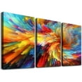 thumbnail image 1 of Nawypu Colored Swirl Canvas Painting Wall Art Abstract Posters and Prints Pictures for Living Room Home Decor wall pictures 12''x16''X3 Panels, 1 of 4