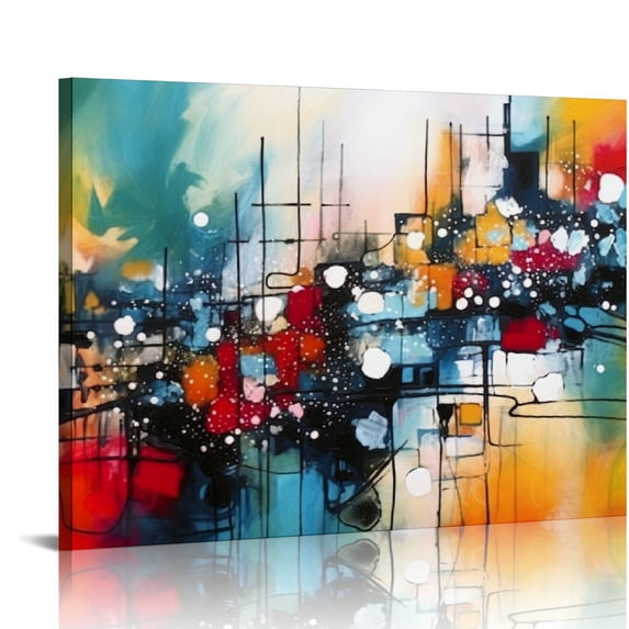 Nawypu Colorful Abstract Picture Large Framed Canvas Wall Art for Bedroom Living Room Modern Abstract Canvas Prints Home Decor