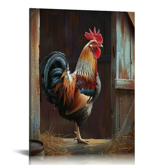 Nawypu Colorful Animals Canvas Wall Decor Art Painting Prints Handsome Cock Modern Poster Prints on Canvas Living Room Bedroom Home Wall Decor