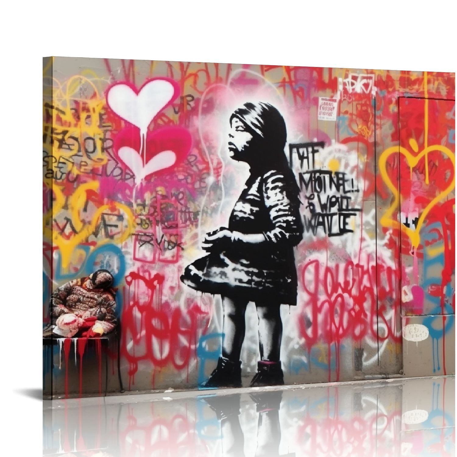 Nawypu Colorful Canvas Wall-Art - Graffiti Art Wall Decor for Living ...