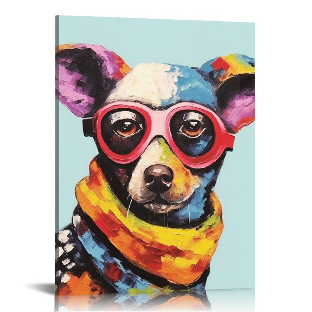 Nawypu Colorful Cartoon Animal Wall Art Canvas Print Funny Cute Panda