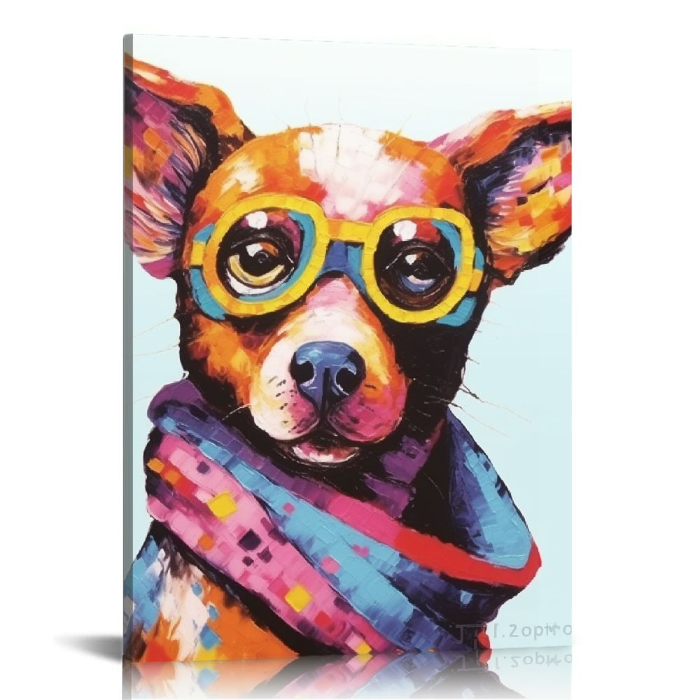 Nawypu Colorful Cartoon Animal Wall Art Canvas Print Funny Cute