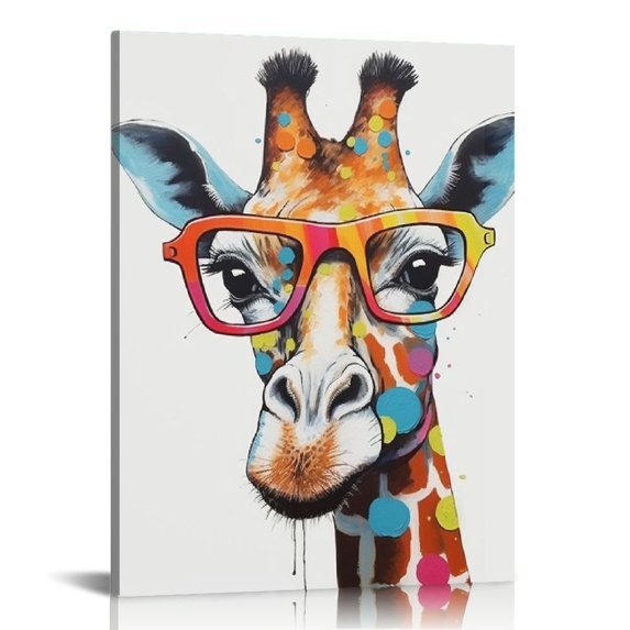 Nawypu  Colorful Giraffe Decor Wall Art Painting for Children's room Bedroom Living room Decor Ready to Hang