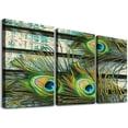 thumbnail image 1 of Nawypu  - Colorful Peacock Feathers Artwork - Rustic Canvas Wall Art Home Art, 1 of 4