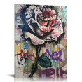 thumbnail image 1 of Nawypu Colorful Rose Flower Graffiti Canvas Wall Art Poster Prints Flower Picture Artwork Rose Graffiti Art Wall Decor Bedroom Living Room Kitchen Office Decoration, 1 of 5