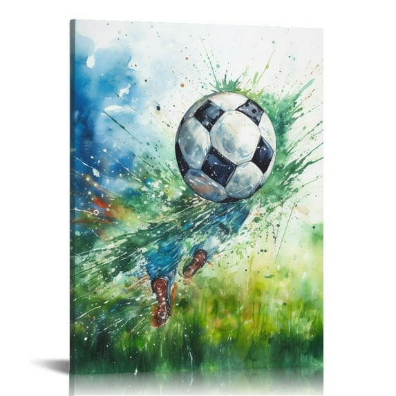 Nawypu Colorful Sports Canvas Wall Art Teenager Bedroom Wall Pictures Basketball Soccer Football Baseball Painting Prints Sports Decor for Boys Room