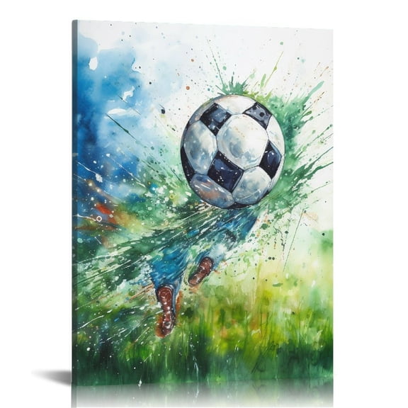 Nawypu Colorful Sports Canvas Wall Art Teenager Bedroom Wall Pictures Basketball Soccer Football Baseball Painting Prints Sports Decor for Boys Room