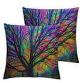 thumbnail image 1 of CMMY  Colorful Watercolor Spring Life Tree Farmhouse Pillow Cover Decorative Square Throw Pillow Cover for Sofa Couch Decoration 2pc 24x24in, 1 of 6