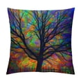 thumbnail image 1 of Nawypu  Colorful Watercolor Spring Life Tree Farmhouse Pillow Cover Decorative Square Throw Pillow Cover for Sofa Couch Decoration, 1 of 5