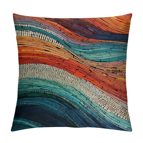Nawypu Colorful pillow covers,mid century modern decor throw pillow covers,boho pillow covers,mid century modern decor pillow covers,rainbow throw pillowcase,Bohemia decorate for livingroom bedroom