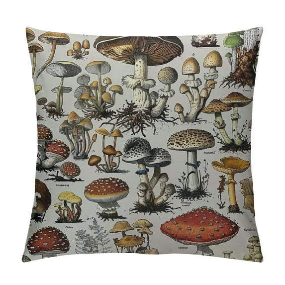 Nawypu Cottagecore Decor Pillow Covers - Flannel Decorative Mushroom Pillow, Fairycore Room Decor, Mushroom Decor, Cottage Core Decor, Mushroom Gift