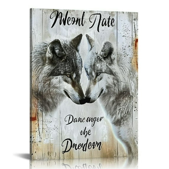 Nawypu Couple Wall Decor We Are a Team Canvas Wall Art Couple Wolf Poster Picture Print on Canvas Inspiring Wall Art for Home Decor Birthday Anniversary Lover Inspirational Gifts