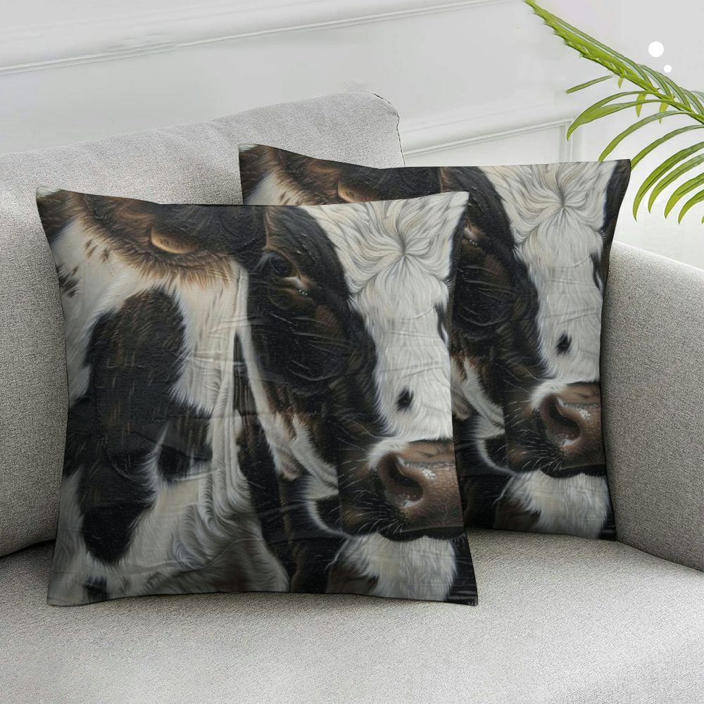 Nawypu Cowhide Print Pillow Cover,Decorative Throw Pillow Covers Cow Fur Print Couch Throw